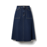 Vela Atelier Dark denim midi skirt with pockets
