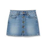 Indigo Row Denim mini skirt with buttons